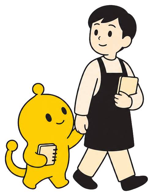 整理するおぼ丸くん