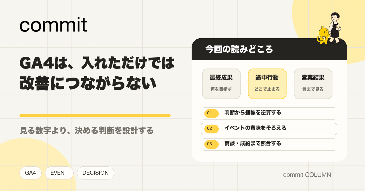 GA4は、入れただけでは改善につながらない